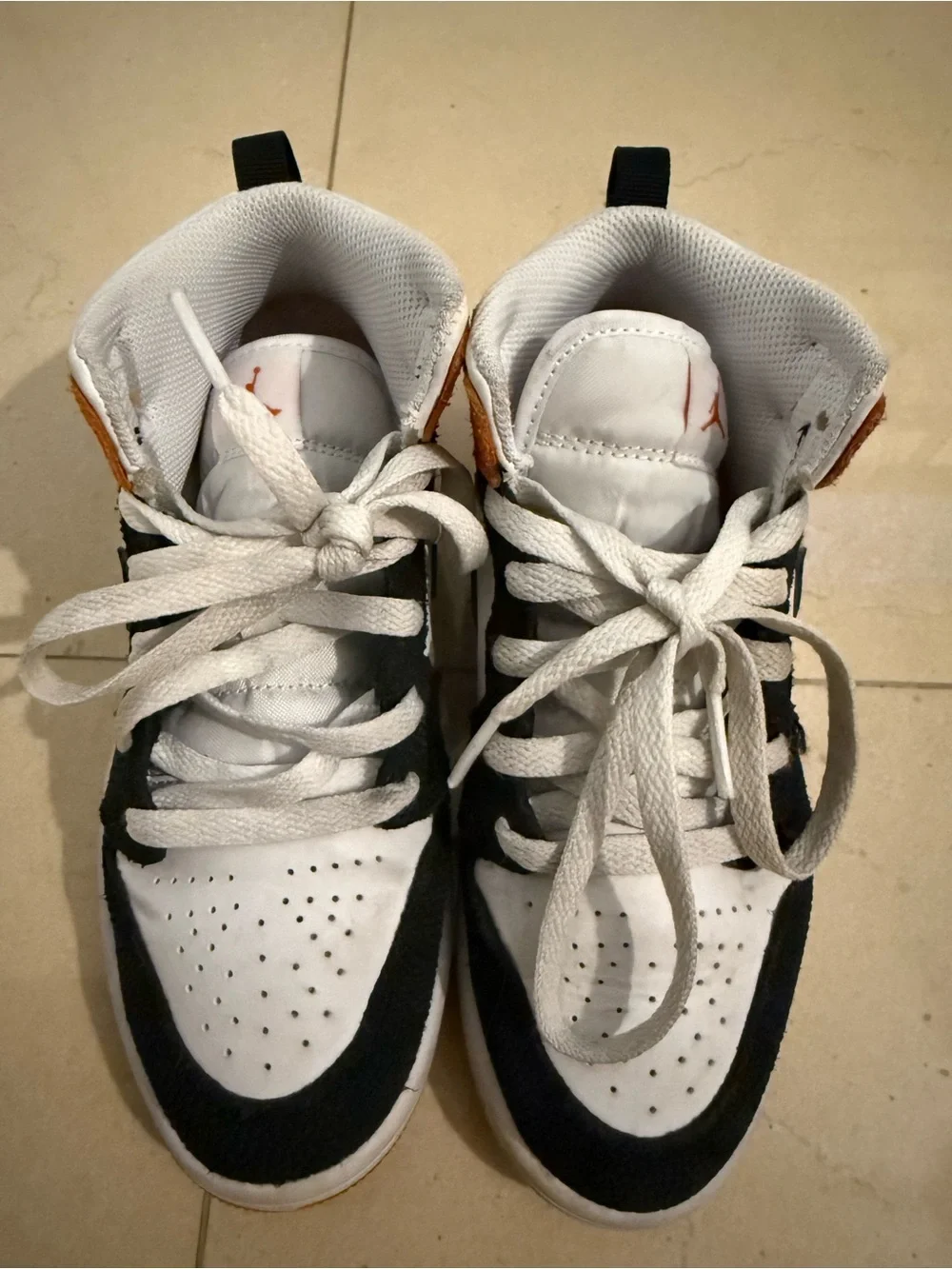 Nike Jordan Kids High-Top Sneakers White Black Orange Floral